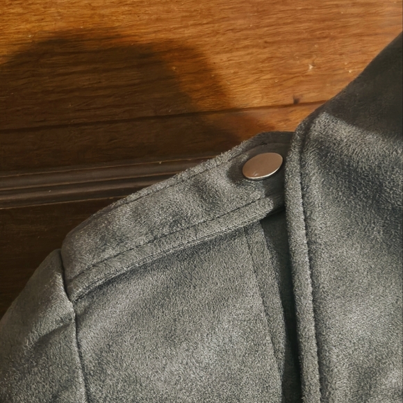 BB Dakota By Steve Madden Faux Suede Moto Jacket Surplus Green Size XS - Picture 10 of 12